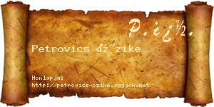 Petrovics Őzike névjegykártya